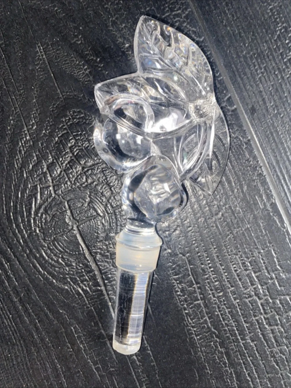 MIKASA Cherry Orchard Clear Crystal Lead Wine Bottle Stopper Fruit Collection
